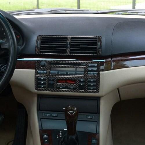 For BMW Old 3 Series1998-2005 E46 The Carbon Fiber Interior accessories Central Control 4-piece Set Red. Solid Color. BMW Color