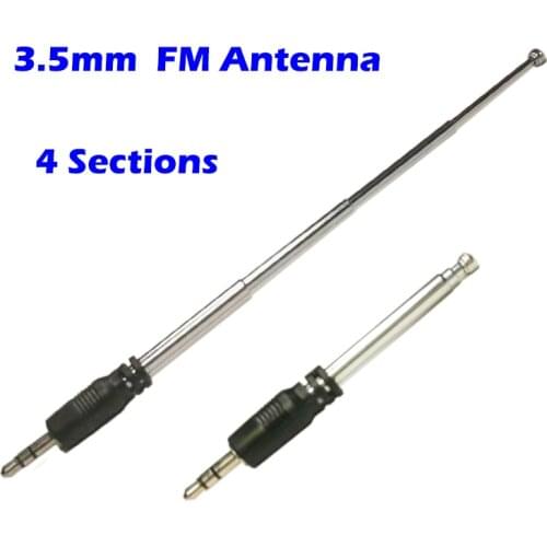 3.5mm FM Radio Antenna 4 Sections Stainless Steel Aerial for Auto Car Electric Toy Mobile Phone Mp3 Bluetooth Audio Max Receiver