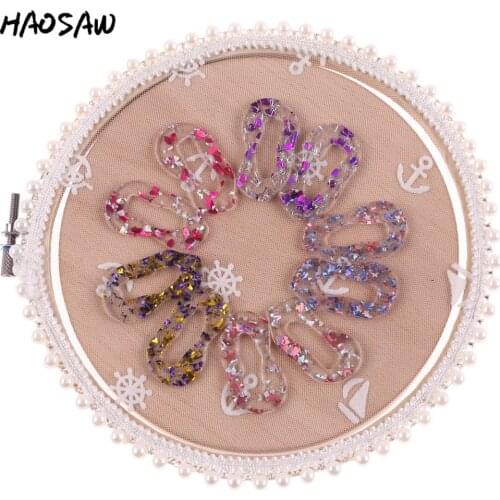 HAOSAW 22*44MM 6Pcs/Lot Glitter Acetic Acid Irregular Accessories Parts/Jewelry Findings/Earrings Accessories/Handmade Making