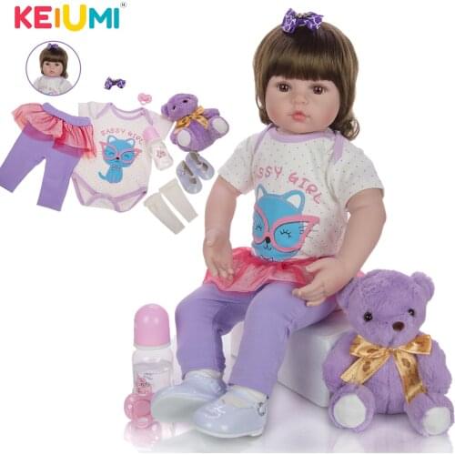 KEIUMI Cartoon Style Lovley 60 cm Cosplay Cat Reborn Baby Dolls Realistic Silicone Reborn Menina Boenca For Childrens Day Gift