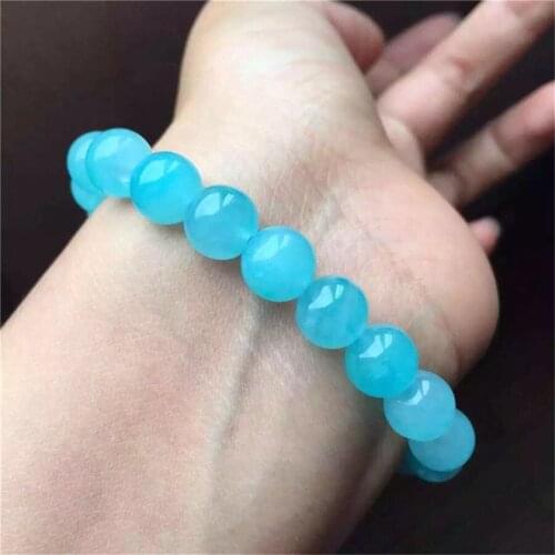 9mm Genuine Mozambique Natural Green Amazonite Round Beads Jewelry Stretch Charm Women Lady Bracelets Free Shipping