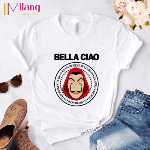 New Money Heist Cool Tshirt women La Casa De Papel Harajuku T-shirt House of Paper Graphic Tshirt Bella Ciao Hip Hop Top Tees