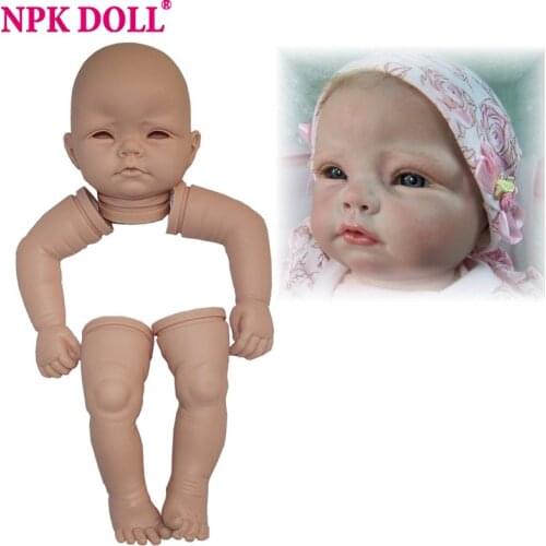 Reborn Doll Kits 22 inch Blank Handmade Cute DIY Accessories open eyes Soft Silicone Unpainted Kids Playmate Birthday Gifts