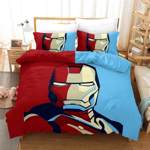Marvel Iron Man bedding set for children bed decor single duvet covers queen size 3pcs home textile cartoon free shipping