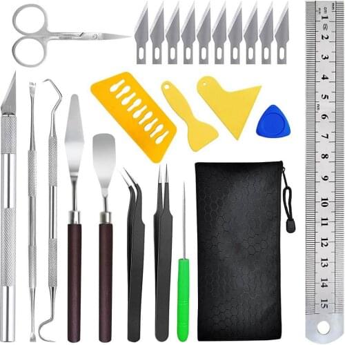18Pcs/set Professional Tool Kit DIY Dried Flower Handmade Carving Knives Relief Tool Christmas Decorations PVC Sticker Kit