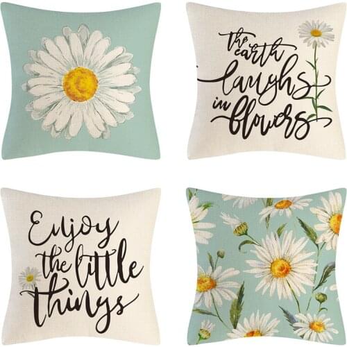 Sunflower Print Pillow Case 45*45 Throw Pillow Cases Pillowcases Decorative Pillows Pillow Cover Christmas Decoration