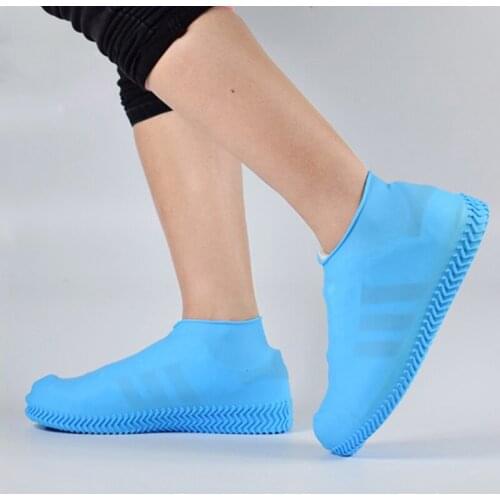 Non-Slip Shoes Covers Reusable Silicone Insole Waterproof Rainproof Cycling Elastic Overshoes Rain Boots Cover Washable Outdoor