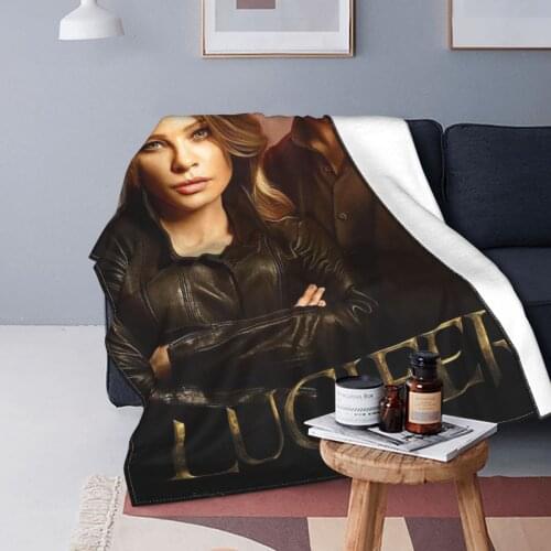 Lucifer Blanket Fleece Printed Tom Ellis Suspense Portable Lightweight Thin Throw Blankets for Sofa Bedroom Bedspreads