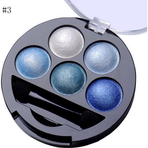50pcs 5Colors/pcs Eye Shadow Makeup Palette Powder Smoky Eyes Metal Shimmer Nude EyeShadow Cosmetics Brush & Mirror