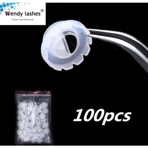 Lashes Extension Supplies 100pcs/bag Eyelashes Glue Holder Cup Rapid Bloom Flower Glue Cup Eyelash Extension Volume Fans Makeup