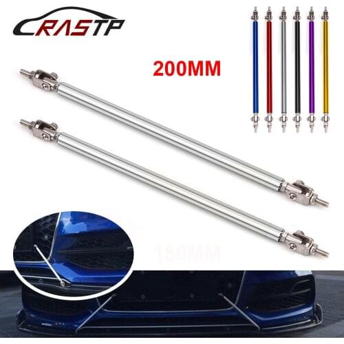 RASTP - 2PCS Universal 200mm Adjustable Front Rear Bumper Lip Splitter Rod Support Bars RS-BTD009