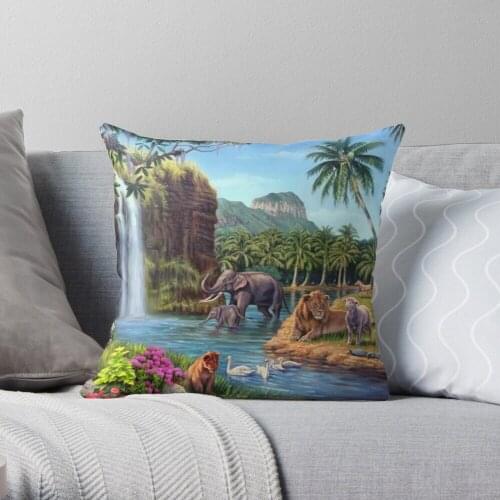 A Paradise Setting Throw Pillow Cushion Cover Polyester throw pillows case on sofa home living room car seat decor 45x45cm
