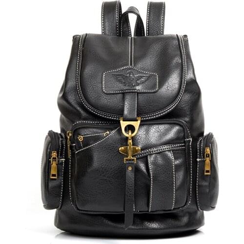 Vintage Backpack Men Soft Leather School Backpack Travel Bag Mens Bagpack Large Capcity Designer Laptop Bags Mochila Hombre