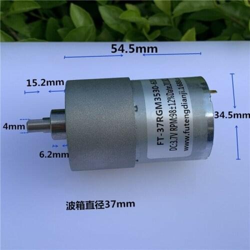 37MM Small Full Metal Gearbox Gear Reducer Motor DC 3V 3.7V 5V 6V 165RPM Flat Shaft Large Torque DIY Robot/Toy Car