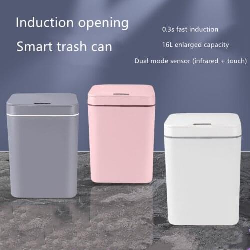Smart Trash Can Automatic With lid Household Living Room Kitchen Bedroom Bathroom Creative Classification Induction Trash Can