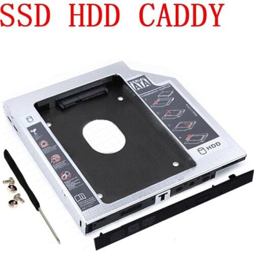 Universal 2nd HDD Caddy 9.5mm Plastic Universal SATA 3.0 2.5 SSD Case Hard Disk Adapter Box Enclosure For Laptop DVD/CD-ROM