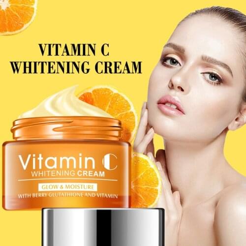 VC Whitening Cream Fine Lines Fade Brighten Skin Tone Moisturizing Vitamin C Cream Shrink Pores Reduces Wrinkles Skin Care TSLM1