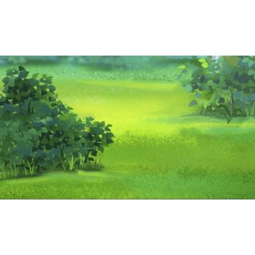 Green grass meadow bushes backgrounds Vinyl cloth High quality Computer print wall backdrops