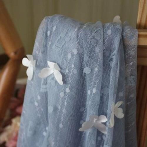 1meter 3Dl butterfly fabric Musical note lace fabric DIY wedding dress accessories