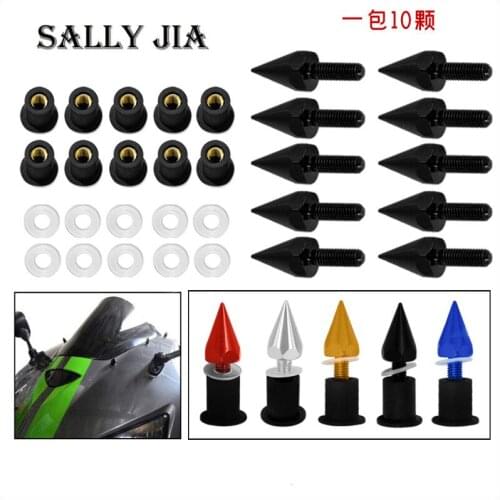 10Pcs/Set M5 Motorcycle Windshield Windscreen Bolt Screws Nut Fastener Motorbike Fairing Mounting Kit Cruiser Chopper