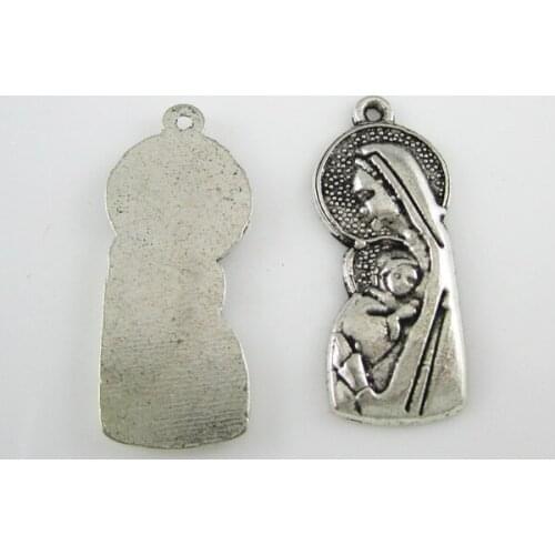 100pcs of Virgin Mary with Baby Rosary Charm Pendant