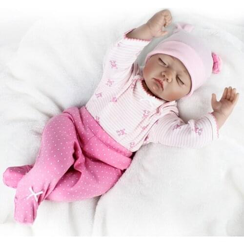 22inch Reborn Doll Soft Silicone Dolls Sleeping Baby Doll Toy for Kids Fashion Doll COLLECTION for Children Gifts