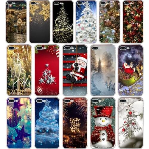 265H happy New Year merry Christmas Tree Snow Flakes Soft TPU Silicone Cover Case For Apple iPhone 6 6s 7 8 plus Case
