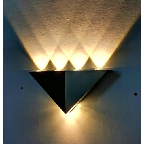 5W Aluminum Triangle Led Wall Lamp AC90-265V High Power Led Modern Home Lighting Indoor Outdoor Party Ball Disco Light