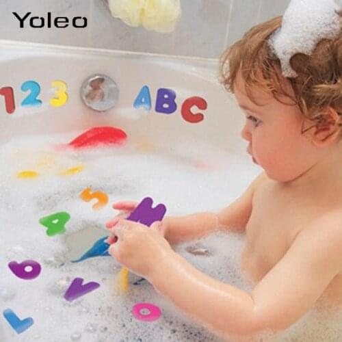 36pcs/set Alphanumeric Letter Puzzle Baby Bath Toys Soft EVA Kids Baby Water Toys for Bathroom Early Educational Suction Up Toy