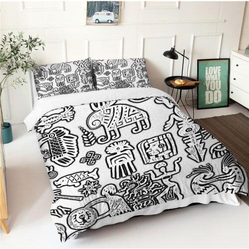 Black and White Character Pattern Bedroom Duvet Cover (including Pillowcase) Single/double Bed 2/3PS Girl Decoration Room Home