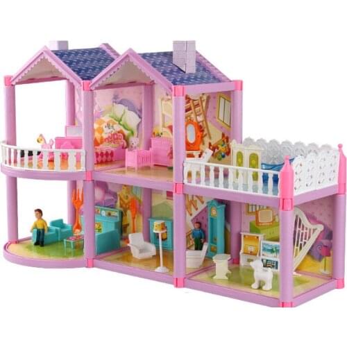 Room toy Kids Dollhouses Toys Villa Happy Family Theme House Princess Room Toy Suit Furniture Kits Girl Child Doll Gift