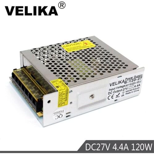 120W 4.4A 27V Switching Power Supply Transformer 110V 220V AC DC27V SMPS for LED Strip Light Module Display 3D Printer CNC CCTV