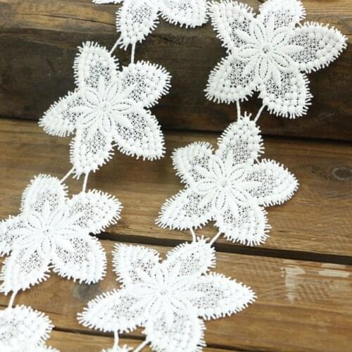 2 yards of white beautiful cotton lace fabric with satin with sewing manual DIY lace sewing supplies