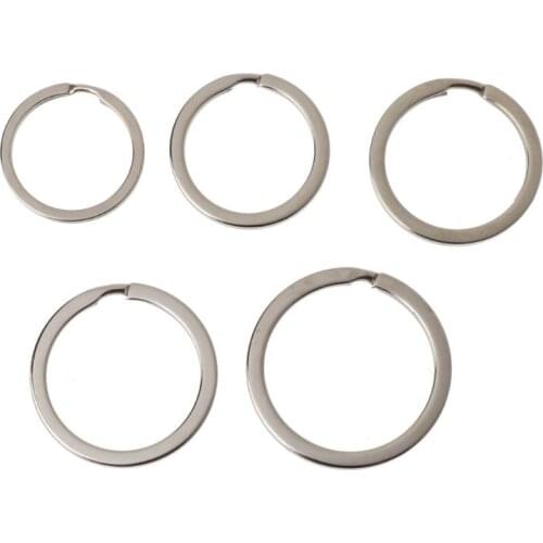 100Pcs Metal Round Flat Keyring Round Split Key Rings Chain Keys Organizer Holder Jewelry Findings 25MM 28MM 30MM 35MM