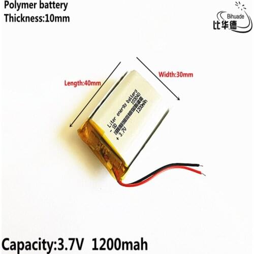 Liter energy battery Good Qulity 3.7V,1200mAH 103040 Polymer lithium ion / Li-ion battery for tablet pc BANK,GPS,mp3,mp4