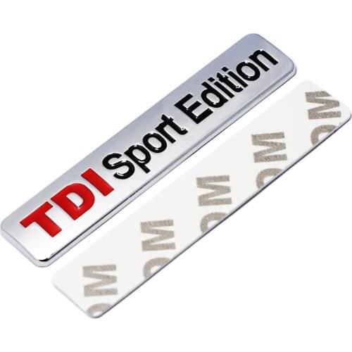 Metal Red TDI Sport Edition Logo Turbo Car Letter Sticker Emblem Chrome Badge Decals for POLO GOLF CC TT