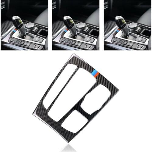 Mutips Center Console Car Gear Shifting Panel Trim In Automotive True Carbon Fiber Sticker auto For BMW x5 f15 x6 f16 2014-2017