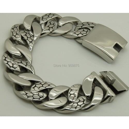 Punk cool men/boys dragon skin stainless steel chain bracelet men jewelry bracelets bangles