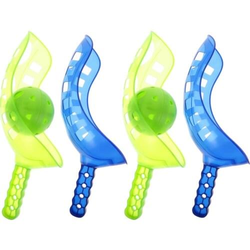 2 Set Scoop Ball Catch Game Toys with 2 Balls and 4 Scoops Color Random