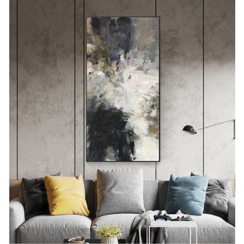 Wall Pictures for Living Room Home Decoration Abstract Black and White Wall Art Canvas Painting Posters and Prints Yellow
