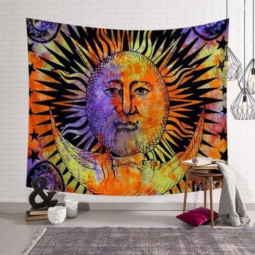 Mantas mandalas Sun and Moon Hippie Tapestry Abstract Tapestry Wall Hanging Tapestry Blanket Artist Home Decoration Accessories