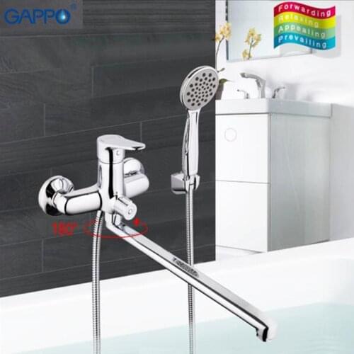 GAPPO high Quality Wall-mount bathroom sink faucet torneira with long spout single handle bathtub mixer in handshow G2236