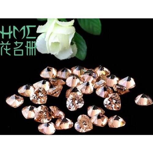 New 10pcs/bag Mutilcolors 8MM Artificial Zircon Crystal heart shape rhinestone beads glue on diy Handmade Crafts Accessories