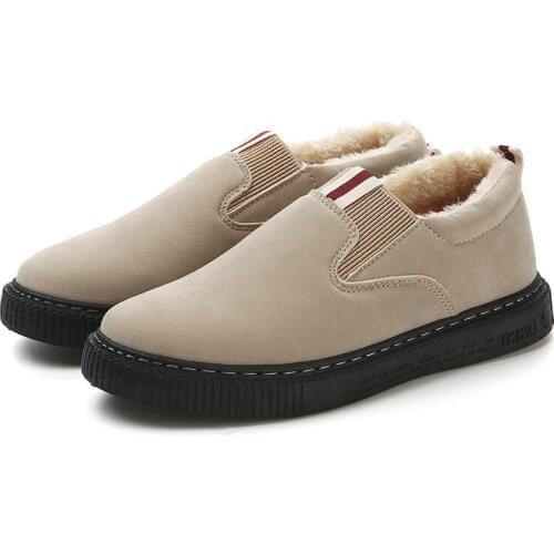 New Fashion Men Boots Non-slip Women Ankle Snow Boots Shoes Warm Fur Plush Man Winter Shoes