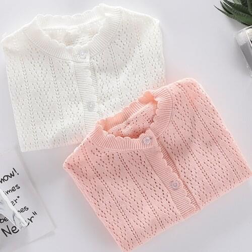 New Autumn Cottin Cute Children Cardigan Cute Girls Knitting Cardigan Thin Baby Girl Sweater Kids Clothes For 1 2 3 4 6 8 Yrs