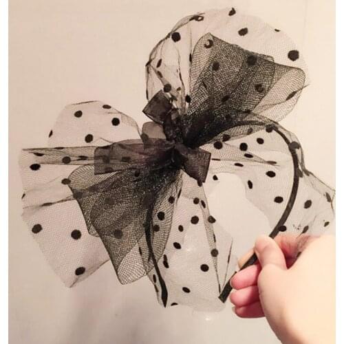 Korean Lace Bow Hairband Part Hair Accessories Girls Hair Hoop Headwear Women Mesh Headband