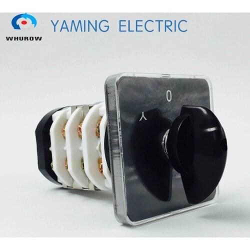 Changeover switch YMZ12-32/4 selector starter star / triangle electrical rotary cam switch 32A 4 pole 3 position sliver contacts