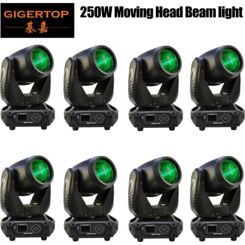 Manufacturer 8 Pack 250W Moving Head Beam Spot Stage Light Big Lyre Gobo Prism Rotating Effect for DJ Disco Club Theater