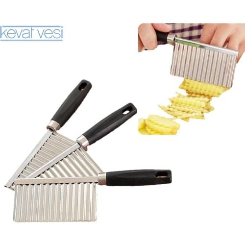 Potato Cutter Stainless Steel Potato Chip French Fry Cutter Maker Potato Wave Shape Cutter Knife Carrot Slicer Kitchen Gadgets