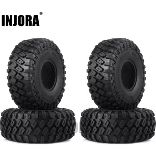 INJORA 4PCS 123*45MM 1.9" Rubber Tyre Wheel Tires for 1:10 RC Rock Crawler Axial SCX10 SCX10 II 90046 AXI03007 Traxxas TRX-4